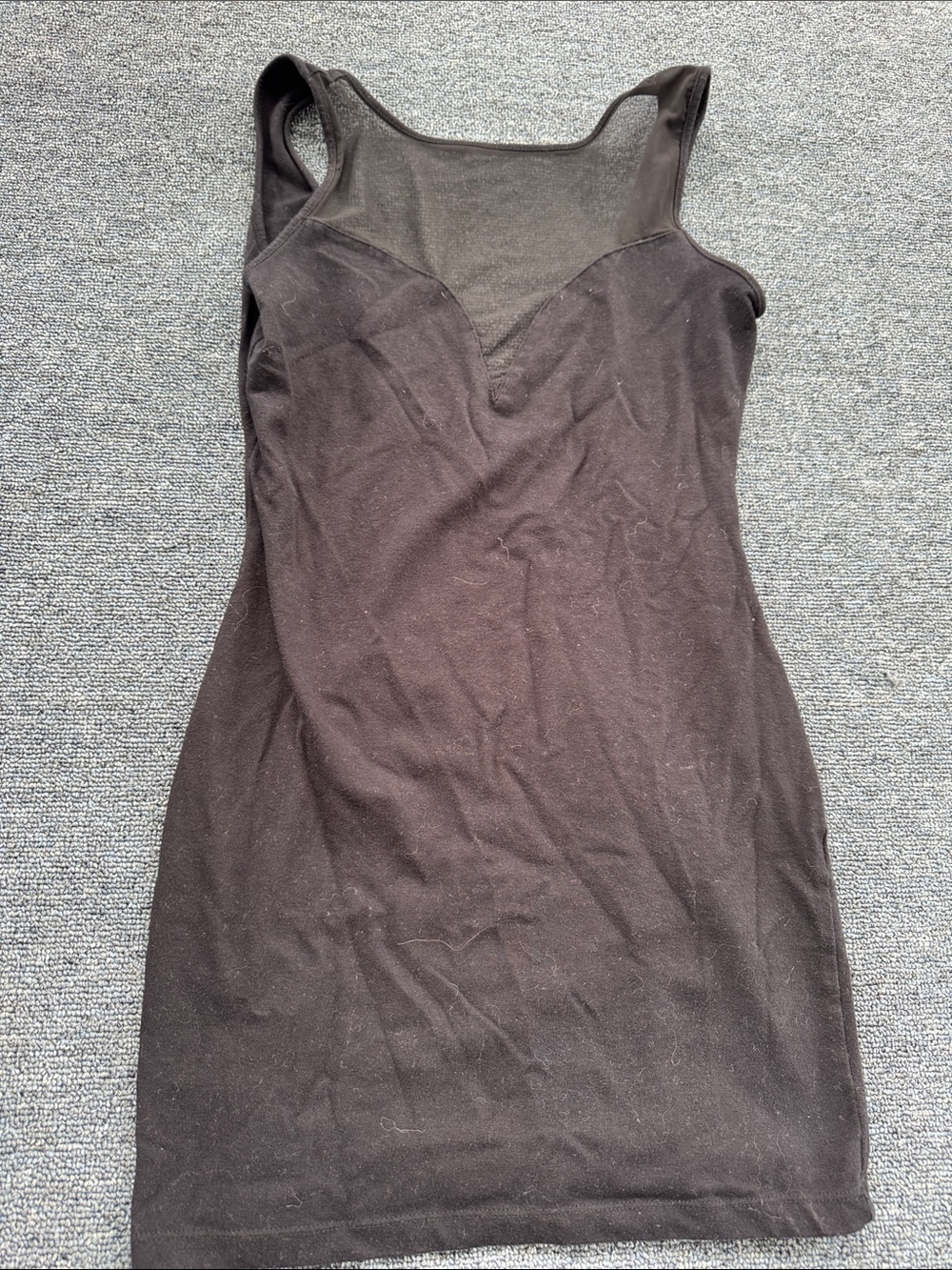 Forever 21 Black Sleeveless Mesh Yoke Mini Dress